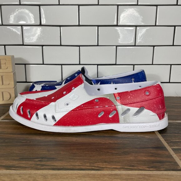 Sperry Authentic Original Float Boat Shoe Mens Size 10 Stars And Stripes USA - Picture 1 of 15